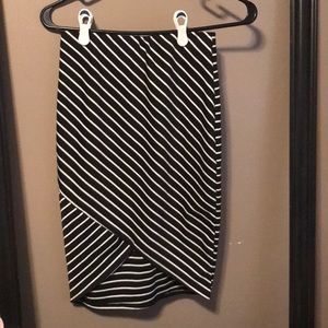 Black and White Striped Skirt